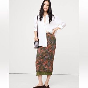Mesh Multicolor Abstract Print Skirt